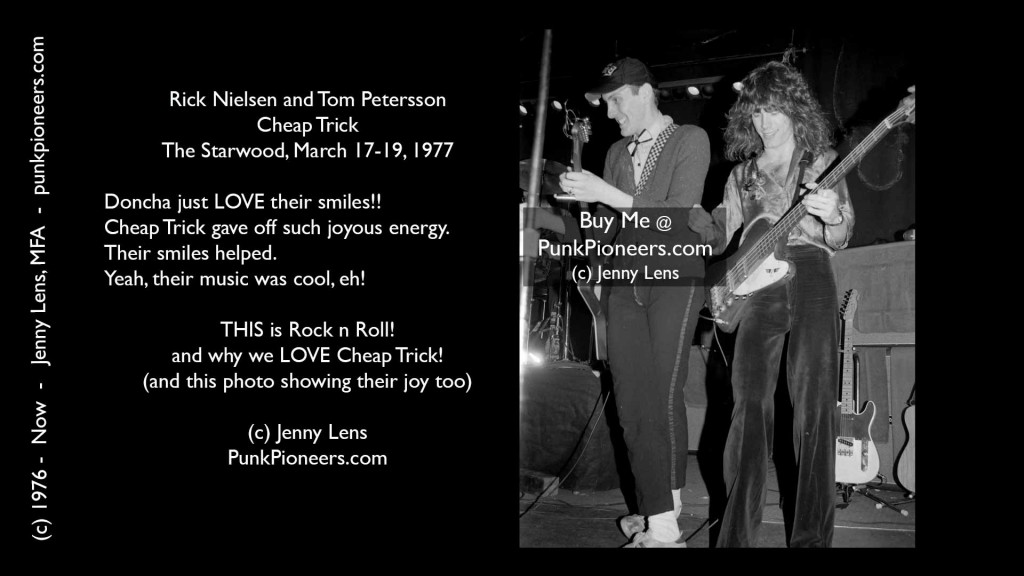 Cheap Trick, Rick Nielsen, Tom Petersson, Starwood, March 1977, Jenny Lens, PunkPioneers.com