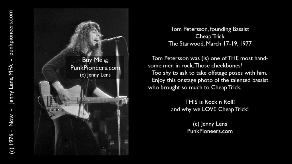 Cheap Trick, Tom Petersson, Starwood, March 1977, Jenny Lens, PunkPioneers.com