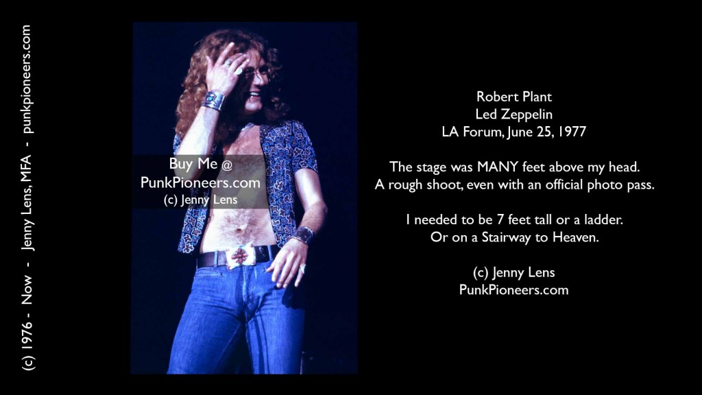 Led Zeppelin, Robert Plant, LA Forum, June 25, 1977, Jenny Lens, PunkPioneers.com