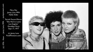 Fashion, Jenny Lens, Mary Rat, and Hellin Killer, Party Sept 17, 1977