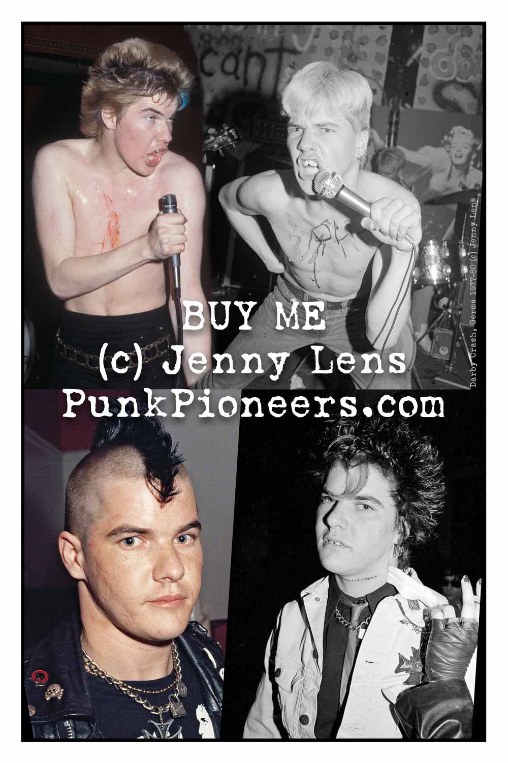 Germs, Darby Crash, Collage Poster Print, 12×18