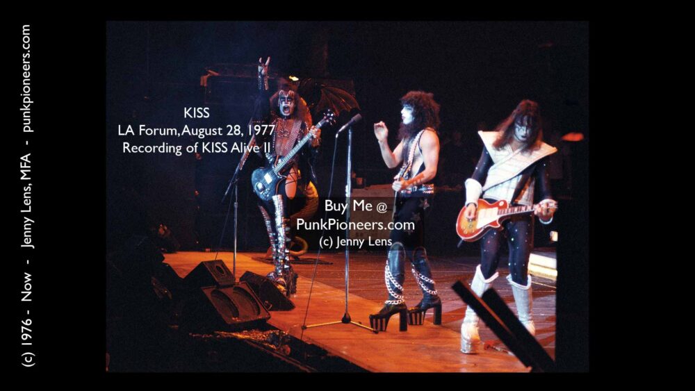 KISS, LA Forum, August 28, 1977, recording of KISS Live II, Jenny Lens, PunkPioneers.com