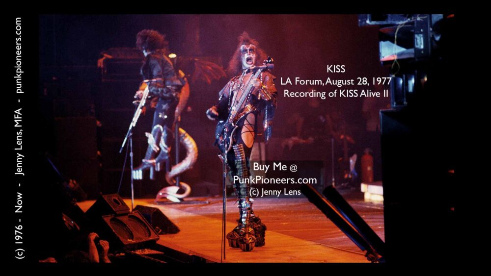 KISS, LA Forum, August 28, 1977, recording of KISS Live II, Jenny Lens, PunkPioneers.com